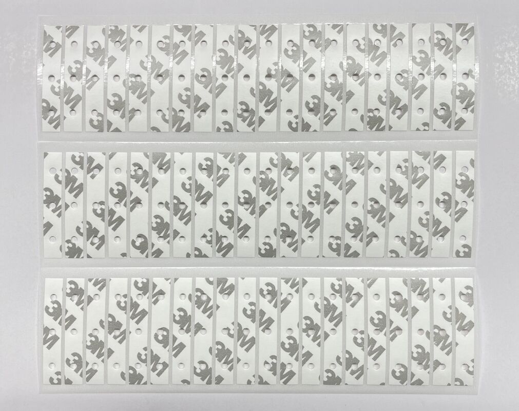 3M Faixas de fita duplo lado com buracos de posicionamento, corte por impressão, alta fixação e sem resíduos, para montagem rápida e precisa